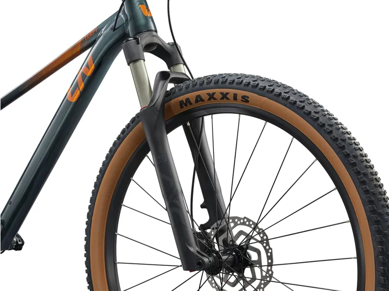 Liv Tempt 0 27.5 Mountain Bike In Gloss Asphalt Green/Solar Flare-2