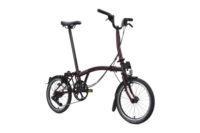Brompton C Line 12 Speed 2026 Folding Bike in Red Plum-1