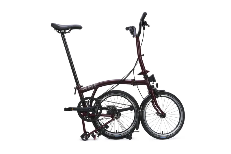 Brompton C Line 12 Speed 2026 Folding Bike in Red Plum-2