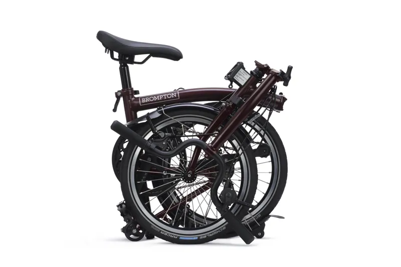 Brompton C Line 12 Speed 2026 Folding Bike in Red Plum-3