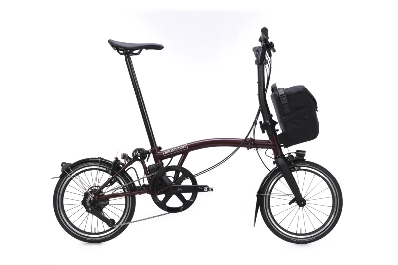 Brompton Electric P Line 4 Speed 2026 Folding Bike in Red Plum