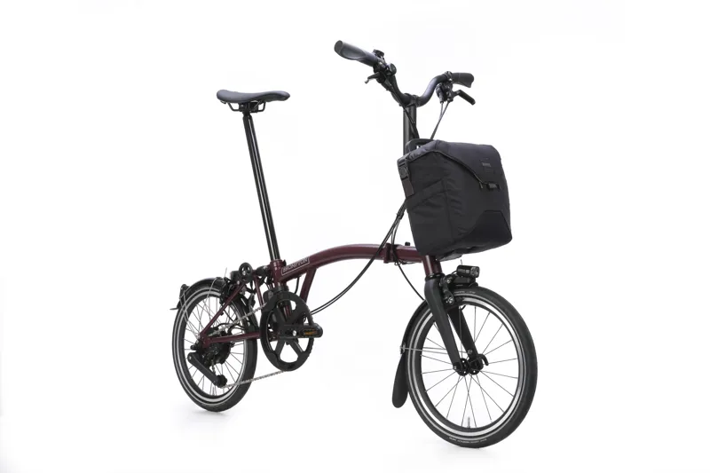Brompton Electric P Line 4 Speed 2026 Folding Bike in Red Plum-1