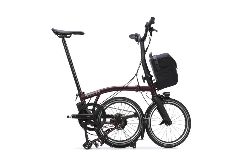 Brompton Electric P Line 4 Speed 2026 Folding Bike in Red Plum-2