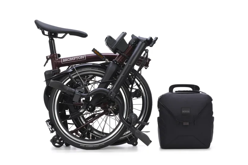 Brompton Electric P Line 4 Speed 2026 Folding Bike in Red Plum-3
