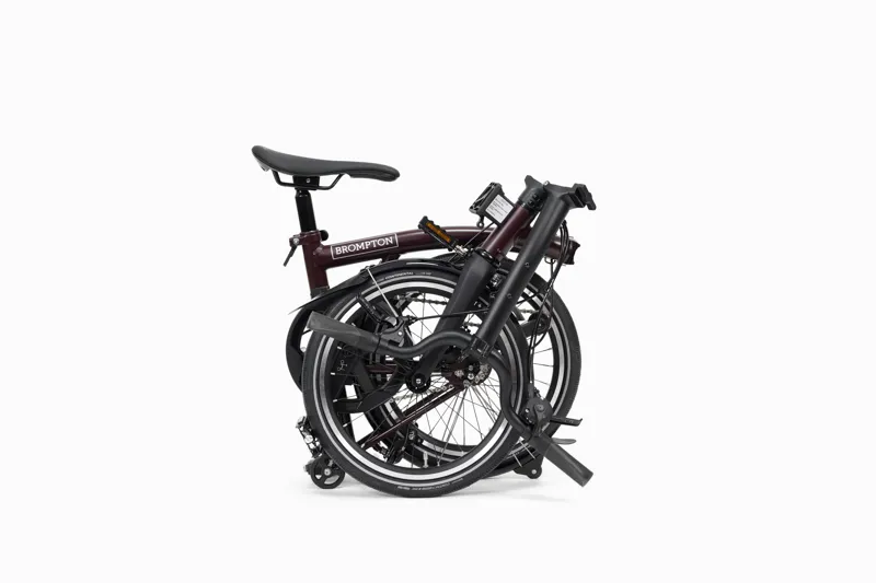 Brompton P Line 4 Speed 2026 Folding Bike in Red Plum-3