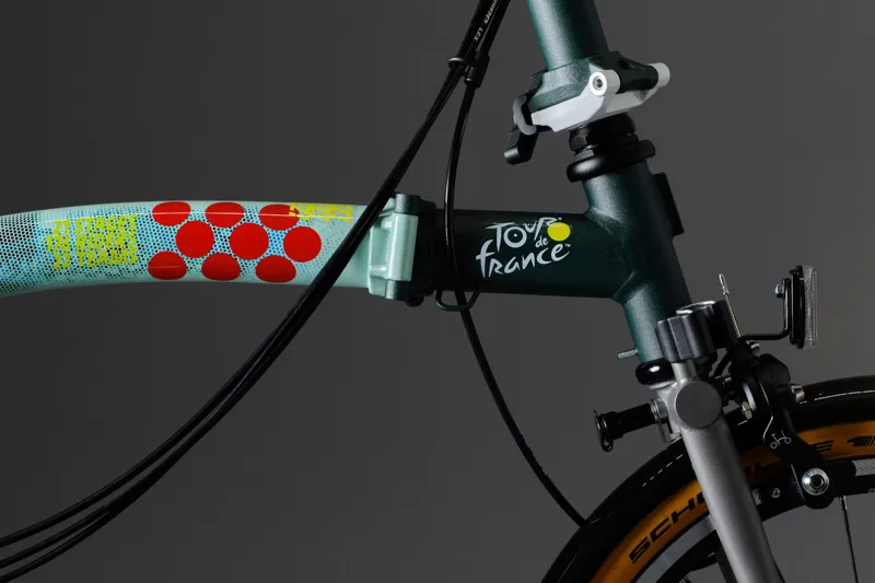 Brompton x Tour de France P Line 12 Speed Folding bike in Sprinters Light Green-2