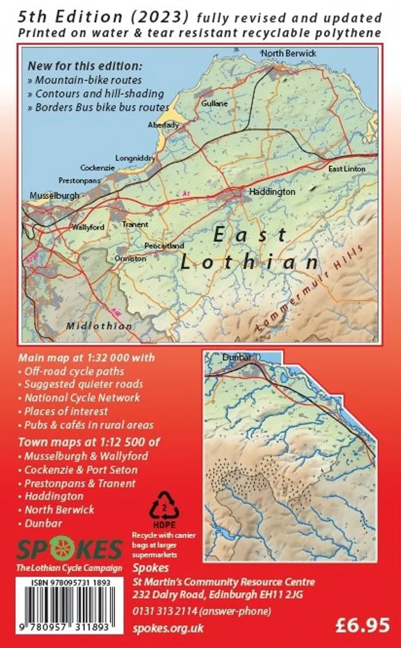 Spokes Cyclists' Map Of East Lothian 2023 Edition-1