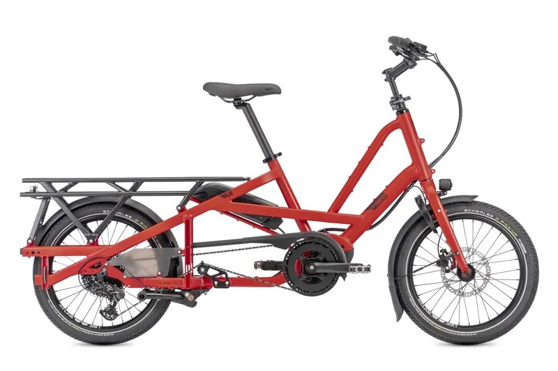 Tern Quick Haul Long D9 Electric Cargo Bike in Satin Traffic Red