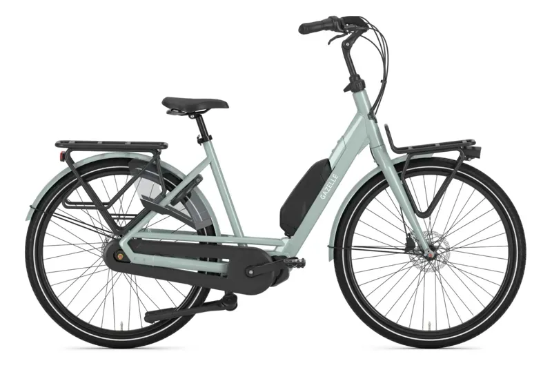 Gazelle Bloom C7 HMS 2025 418Wh Low-Step Electric Hybrid Bike in Light Olive