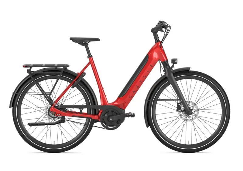 Gazelle Ultimate C8+ HMB 625Wh 2025 Step Through Electric Hybrid Bike in Red