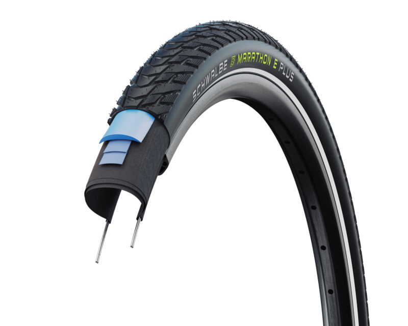 Schwalbe Marathon E-Plus Smart Dualguard Tyre in Black