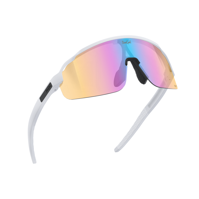 SunGod Forty2s Photochromic Matte White w/ Iris Hv Blue Lens