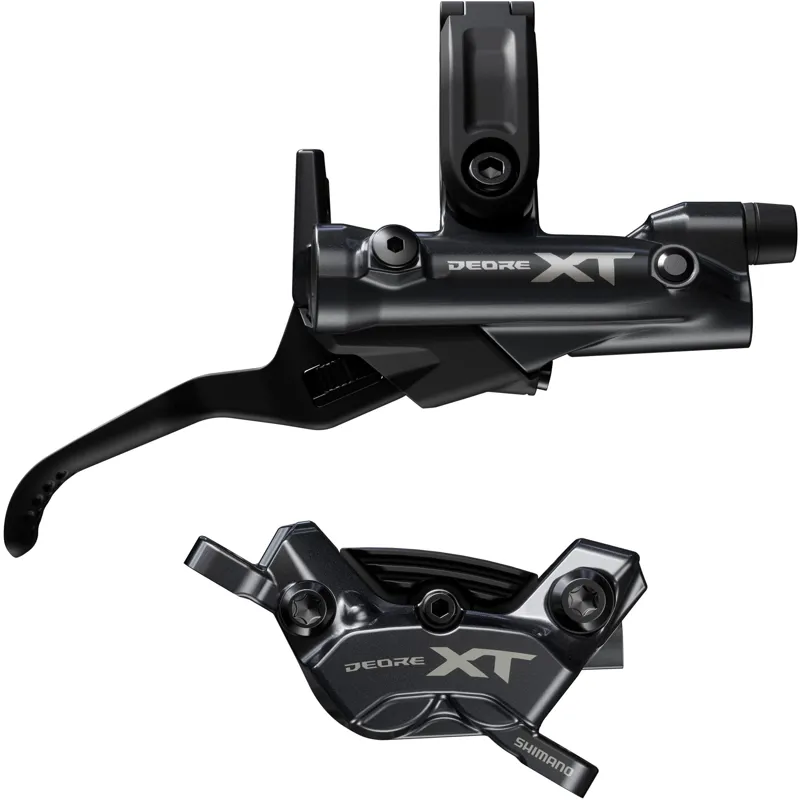 Shimano  XT M8220 4pot Bled Brake Lever/Post Mount Caliper Front/Right In Black
