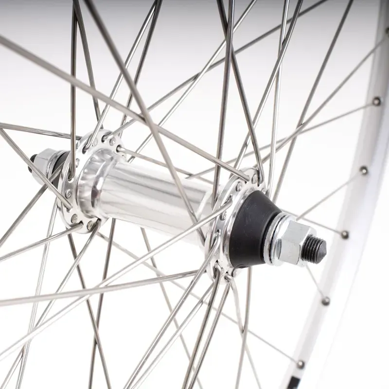 M Part Hybrid Front Wheel Solid Axle 36H 700c in Silver-2