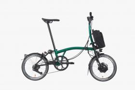 Brompton Electric P Line Urban Mid HB Emerald Green Folding Bike