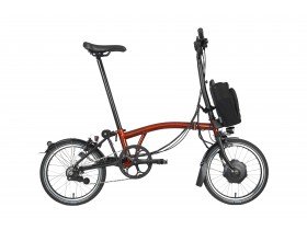 Brompton Electric C Line Explore High Handlebar 2023 - Flame Lacquer side
