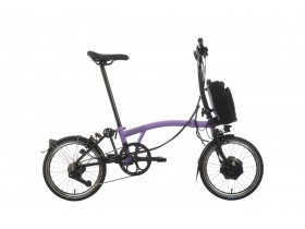 Brompton Electric C Line Urban Mid Handlebar Pop Lilac 2024 Folding Bike Full